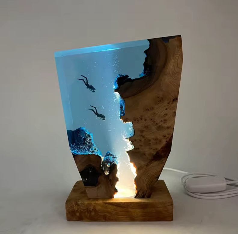 Deep Sea Diver Resin Lamp