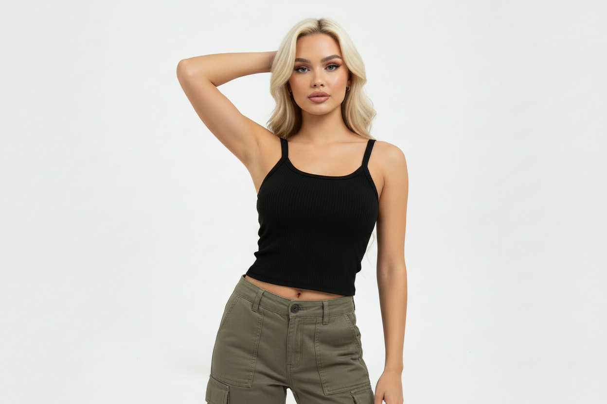 Ribbed Essential Crop Tank